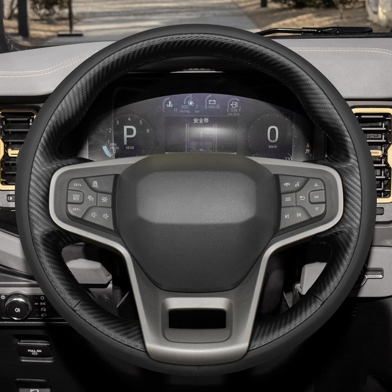 MEWANT Ford Bronco DIY Stitching Car Steering Wheel Wrap Cover