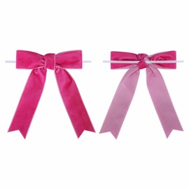 Meseey 12 Pcs Velvet Bows with Twist Tie 3.5 Inch Pre-Tied Vintage Christmas Velvet Ribbon Bows for Treat Bags Gift Wrapping Basket Wedding Baby Shower Brithday Party (Hot Pink, 3.5Inch)