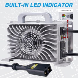 Cllena Waterproof 20 AMP EZGO TXT Battery Charger for 36 Volt Golf Carts - Powerwise D Style Plug