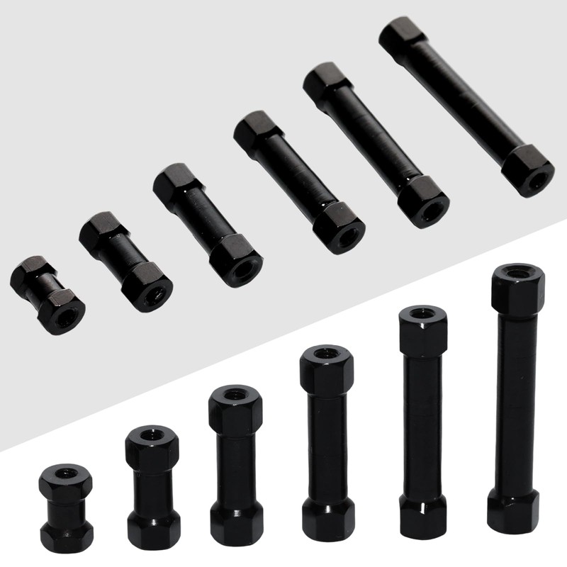 Pocoxll 10Pcs Hex Aluminum Standoff Spacer Column, Black Hexagonal Connecting