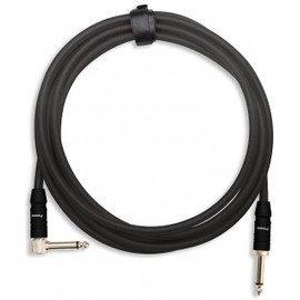 Pronomic Trendline INST-A-3S Jack Cable 3 m Professional Guitar / Instrument Cable 6.3 mm Jack 24 Carat Gold-Plated Flexible and Robust Outer Jacket with Cable Velcro Black
