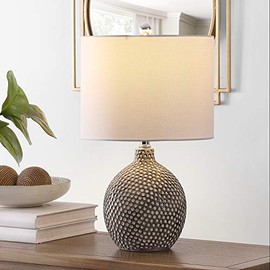 Safavieh Lighting Collection Breeda 19-inch Ivory/Silver Ceramic Table Lamp (LED Bulb Included) TBL4270A