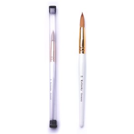 MOND'SUB Acrylic Nail Brush Size 10, Kolinsky Hair, Round Head, White