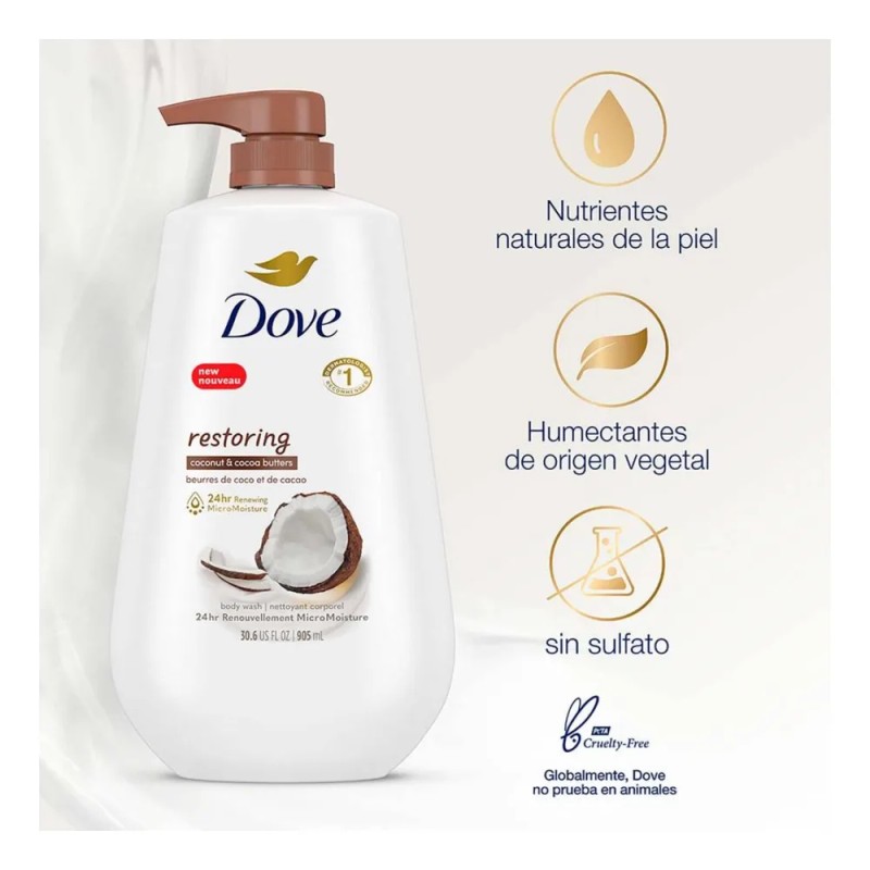 Jabón Líquido Corporal Dove Coco Cocoa 905ml