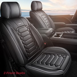 FREESOO Chevy Silverado 2 Front Seat Covers, Fit for 2007-2024 Silverado GMC Sierra 1500 2500 3500 Crew Cab Waterproof Truck Seat Covers Black