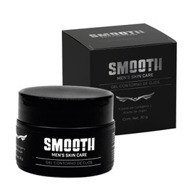 SMOOTH Gel contorno de ojos Para Hombres | Disminuye Ojeras, Líneas de Expresión, Bolsas en los Ojos y Arrugas, Retrasa Signos de la Edad de La Piel Másculina | Colágeno Hidrolizado, Niacinamida, Hialuronato de sodio.