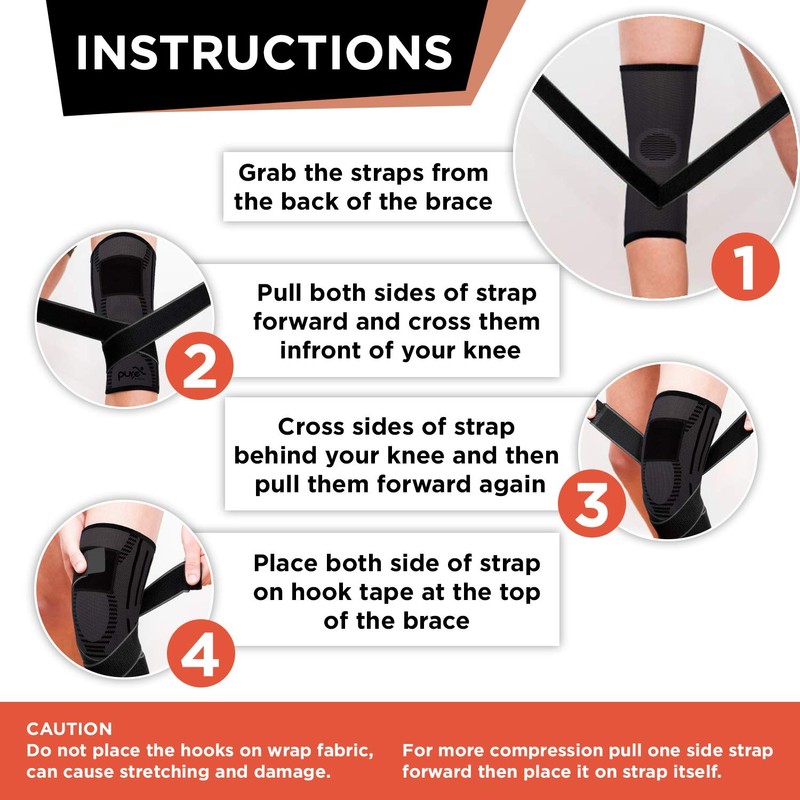 Pure Support Knee Brace Sleeve | with Strap Compression Patella