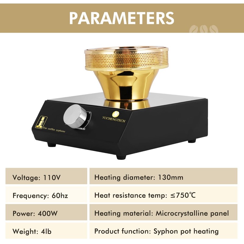 YUCHENGTECH Coffee Heater for Vacuum Coffee Pot, 130ml, 400W, 110V