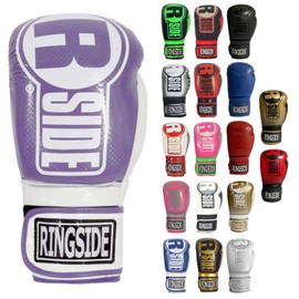 Ringside Apex Boxing Gloves, Purple/White, Small/Medium
