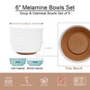 Webbylee 6-inch Melamine Bowls set of 6-20-ounce Dinnerware Cereal Bowls