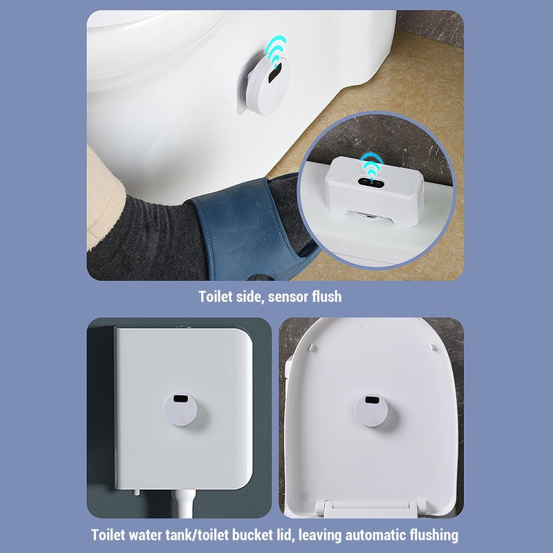 Automatic Touchless Toilet Flush Kit with 20cm Infrared Sensor, USB