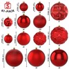 ISULIFE 87ct Christmas Ball Ornaments Set Shatterproof Seasonal Hanging Decorations