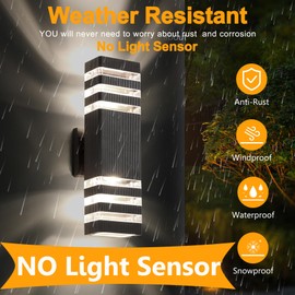 ZSMAIKU 2 Pack LED Up and Down Lights, Outdoor Light Fixture, Exterior Lights for House, GU10 Bulbs 14W IP65 3000K 1200LM Warm White, Square Outdoor Sconce for Front Porch, Patio, Garage