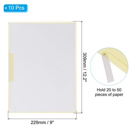 PATIKIL Plastic Folders with Mid-Side Swing Clip, 10 Pcs Report Folder Front Presentation Folders for A4 US Letter Size Paper Office Business Documents Resume, 12.2x9 Inch Yellow