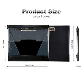 3 in 1 Landscape SuKoncer Waterproof Clipboard/Storage Clipboard with Strap/DIY Document Stand&Reading Light(Nighttime Writing) PVC Material for Indoor Outdoor Use(Light Not Included)