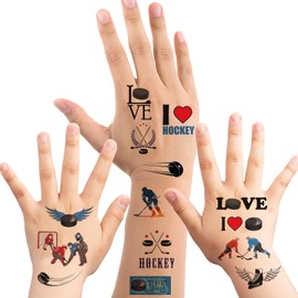 Oringaga 432 Pieces Hockey Party Temporary Tattoos for Kids - Sports/Hockey Motivational Party Supplies Goodie Bag Stuffers Favors Prize Motivational Stickers(24 Sheets)