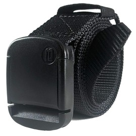 1.25 Inch Nylon Web Belt with Adjustable Buckle, Unisex (XXX-Large, Black)