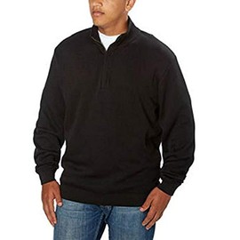 Cutter & Buck Men's Half Zip Sweater (Medium, Black)