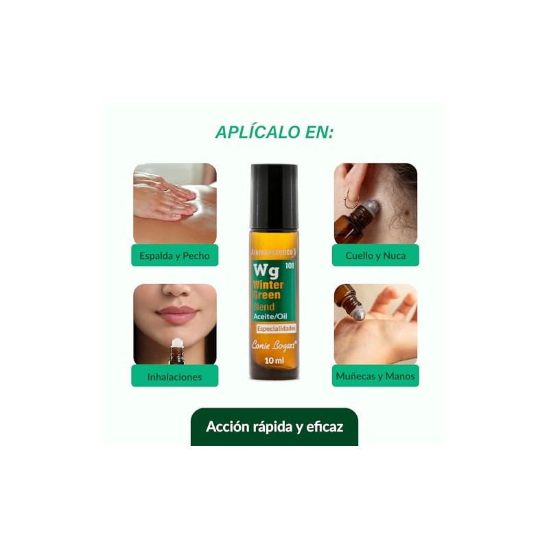Wintergreen Roll Dolor Cabeza Músculos Descongestión Aceites Esenciales Puros Menta