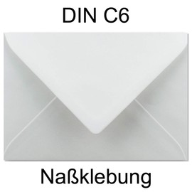 Envelopes DIN C6 with wet seal.