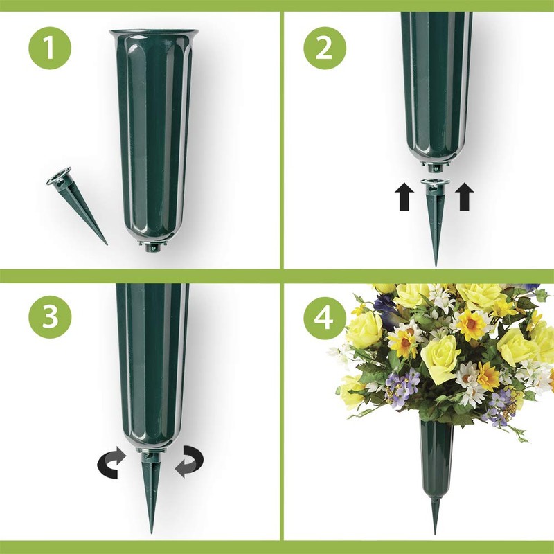 FloraCraft Plastic Cemetery Vase With Detachable Spike 3 Inch x