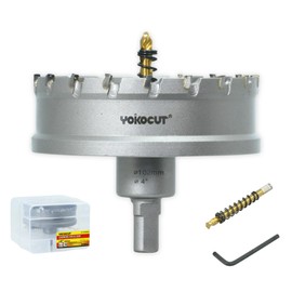 4 Inch Carbide Hole Saw, Hole Cutter Carbide Tipped with Pilot Drill Bit, TCT Hole Saws for Stainless Steel, Metal, Iron, Copper, Brass, Plastic, Wood