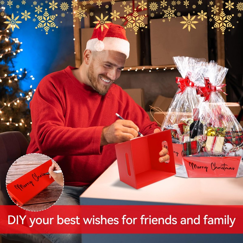 MADHOLLY 6Set Baskets for Gifts Empty - Sturdy Kraft Gift