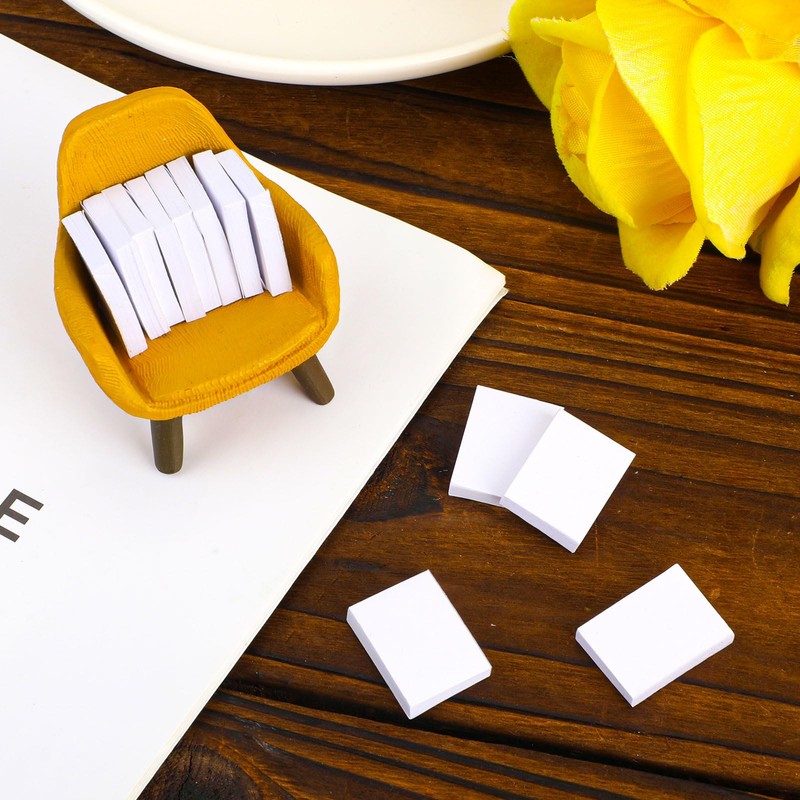 100pcs Blank Miniature Books, 1:12 Scale Mini Dollhouse Book Ornaments,