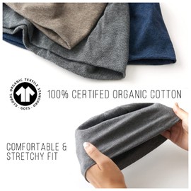 CHARM 100% Organic Cotton Beanie - Soft Chemo Hat Tight Fit Sensitive Skin Cap Snug Form Fitting Unisex Navy