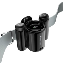 SP Space Player Portable Waist Fan with Lighting, 100 Speeds 13000RPM Clip on Fan for Shirt, 360° Angle Adjustment Tilt LED Display Rechargeable Personal Belt Fans for Travel and Camping-Black