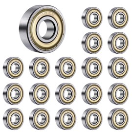 Thgtao 608 ZZ Ball Bearings, Pack of 20 8 x 22 x 7 mm Deep Groove Ball Bearings, Metal Double Shielded Miniature Deep Groove Ball Bearings for Skateboard, Scooter, Inline Skates