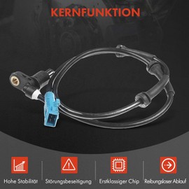 Frankberg 2 x ABS Sensor Wheel Speed Rear Left Right Compatible with 206 CC 2D 1.6L 2.0L 2000-2002 206 2A/C 1.1L-2.0L 1998-2002 206 SW 2E/K 1.1L-2.0L 2002 Replace# 4545 77