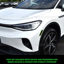 Deliciousticker Fits 2021-2025 VW ID4 Front Side Markers Decal Smoke Tint Overlay Vinyl Ppf Id.4