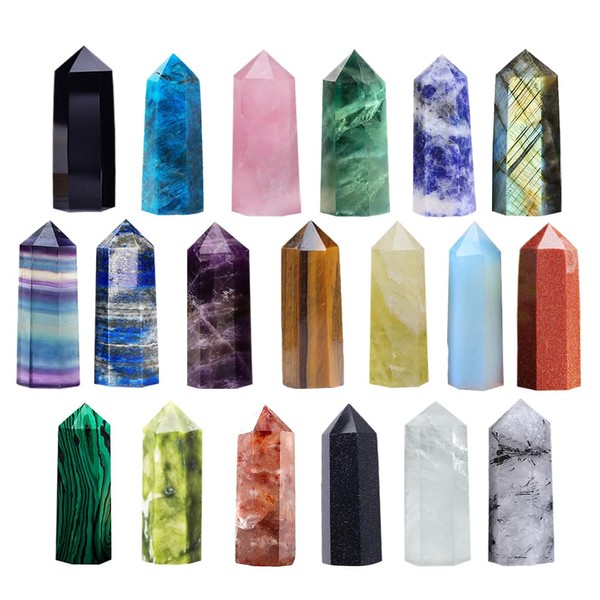 Random 10 PCS Healing Crystals Stones Sets Point Wands Bulk