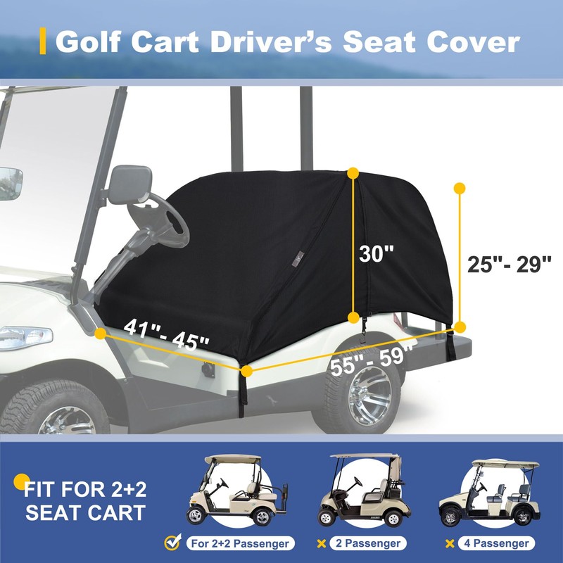 Explore Land Waterproof Golf Cart Seat Cover for 2+2 Passenger