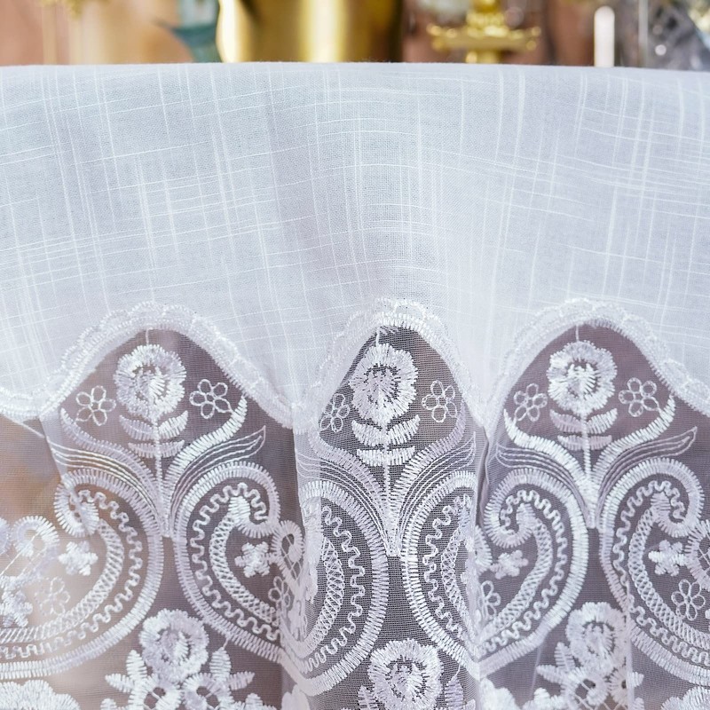 ARTABLE Lace Rectangular Tablecloths with Exquisite Macrame Border Clear Embroidered
