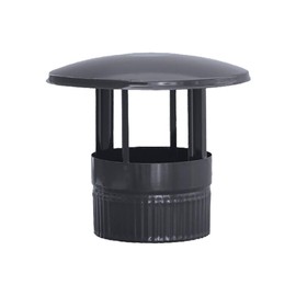 S&M 485268 Hat in Vitrified Black 900°C-Ø150mm-Rosette for Stoves and Fireplaces