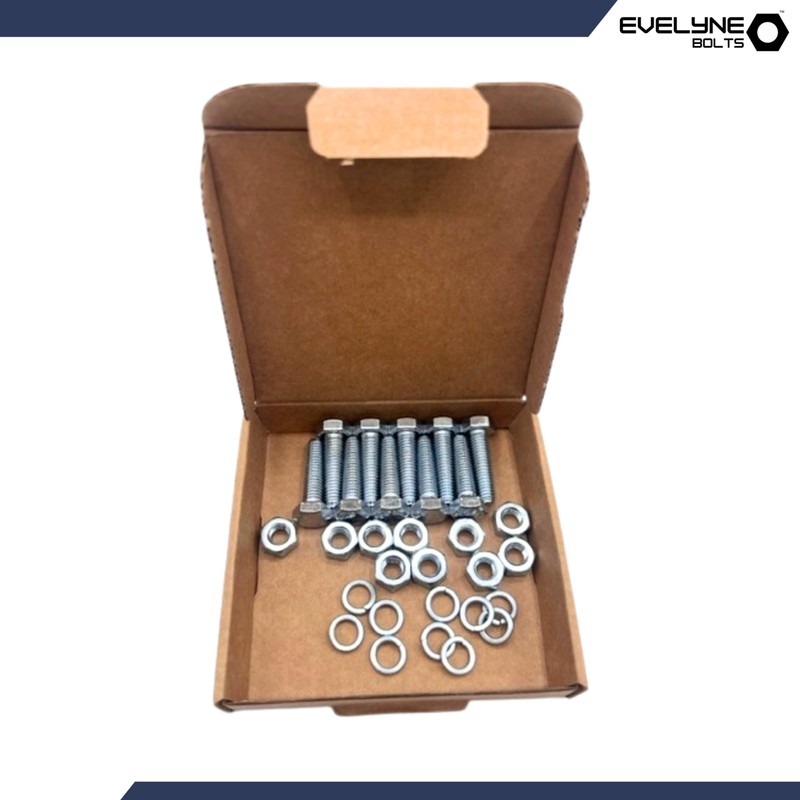 M8 Nut, Bolt & Spring Washer Set - 10 Pack: