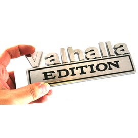 1pc Big Size Vikings Valhalla Edition Auto Emblems Truck Badge 3D Car Bumper Sticker Valhalla Edition Emblem 3D Badges Decals Car Replacement, Viking Seasons (Chrome)