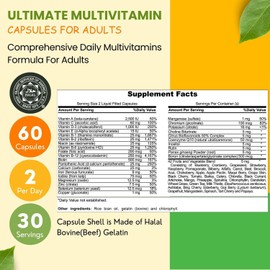 Shifaa Nutrition Ultimate Multivitamin, Superfood for Women & Men by SHIFAA NUTRITION,60 Capsules