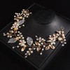 JWICOS Pearl Bridal Headband Wedding Hair Vine Leaf Headpiece Wedding