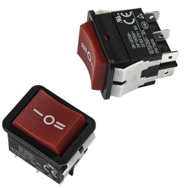 HQRP 2-Pack On-Off-On Power Switch Compatible with KEDU HY12-9-5, Grizzly G4015Z Combo Lathe Power Tools, 20A 125V, 6-Pin, UL Listed