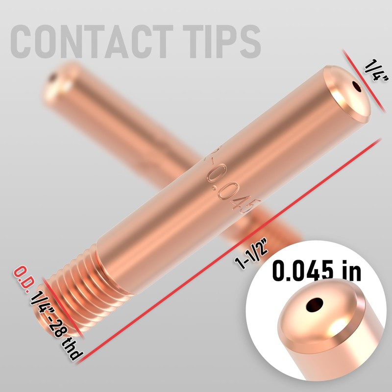 YESWELDER MIG Welding Gun Kit .045" Tip-Nozzle-Diffuser-Adapter for Lincoln Magnum