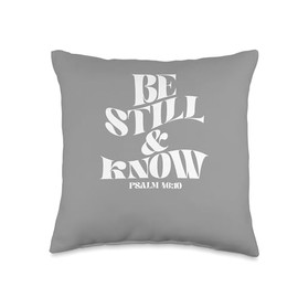 Retro Groovy Faith Psalm 46 10 Be Still And Know Chritian B Throw Pillow