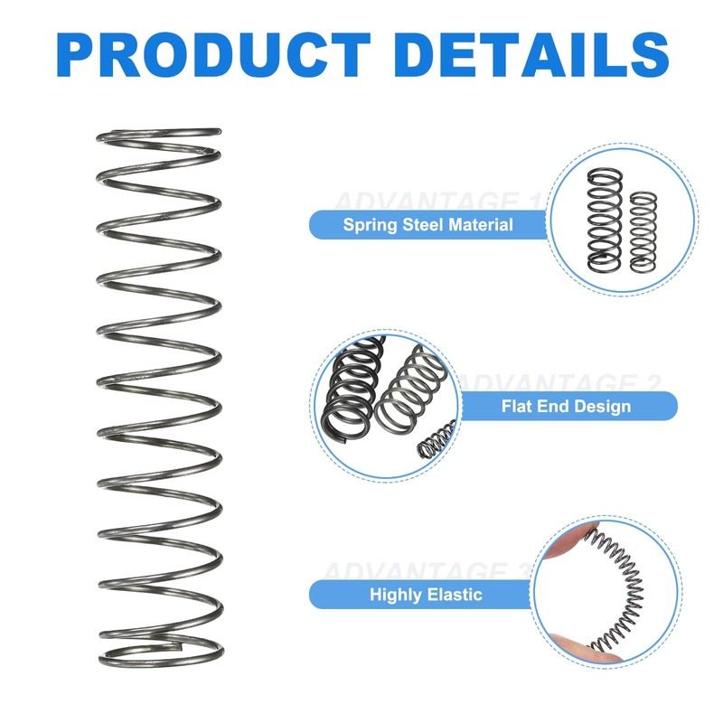 sourcing map 10Pcs Compression Spring, 12mm OD, 0.8mm Wire Size,