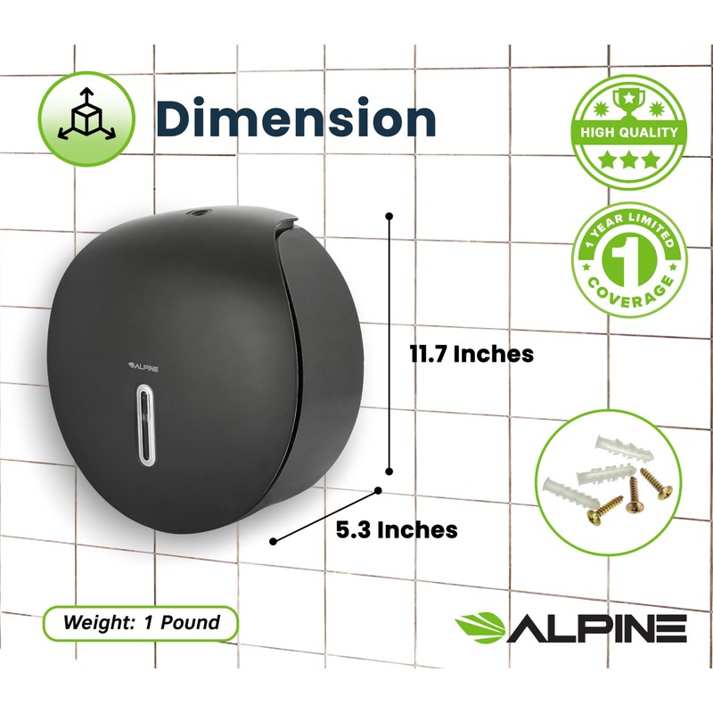 Alpine Commercial Toilet Paper Dispenser - Jumbo Toilet Paper Dispenser,
