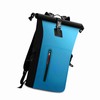 Waterproof Backpack Heavy Duty Roll-Top Closure Swim Bag with Front-Zipper
