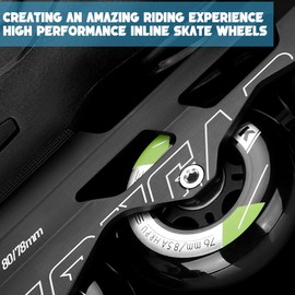 8 Pack Inline Skate Wheels 72mm 76mm 80mm Inline Replacement Wheels with ABEC9 Bearing for Roller blade Derby K2 Inline Skate- 85A Hardness for Indoor Outdoor Riding
