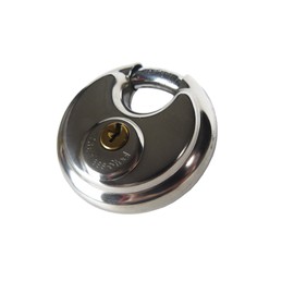 Round Discus Padlock 2 Keys 70mm Disc Heavy Duty Outdoor Stainless Steel Shackle Security Lock
