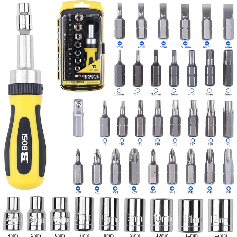 B BOSI TOOLS 41 in 1 Mini Screwdriver Socket Set
